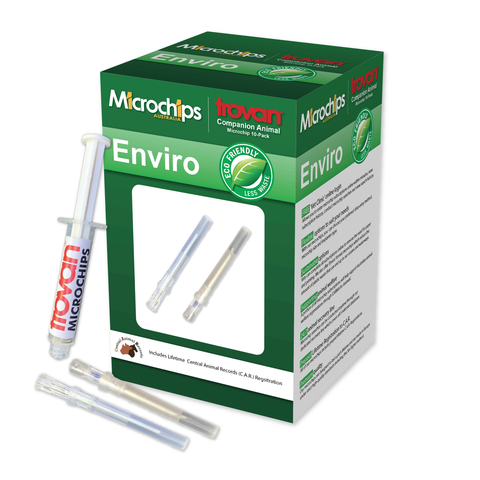 The Enviro Trovan Microchip (10-Pack) + Includes Prepaid Listing With C.A.R.