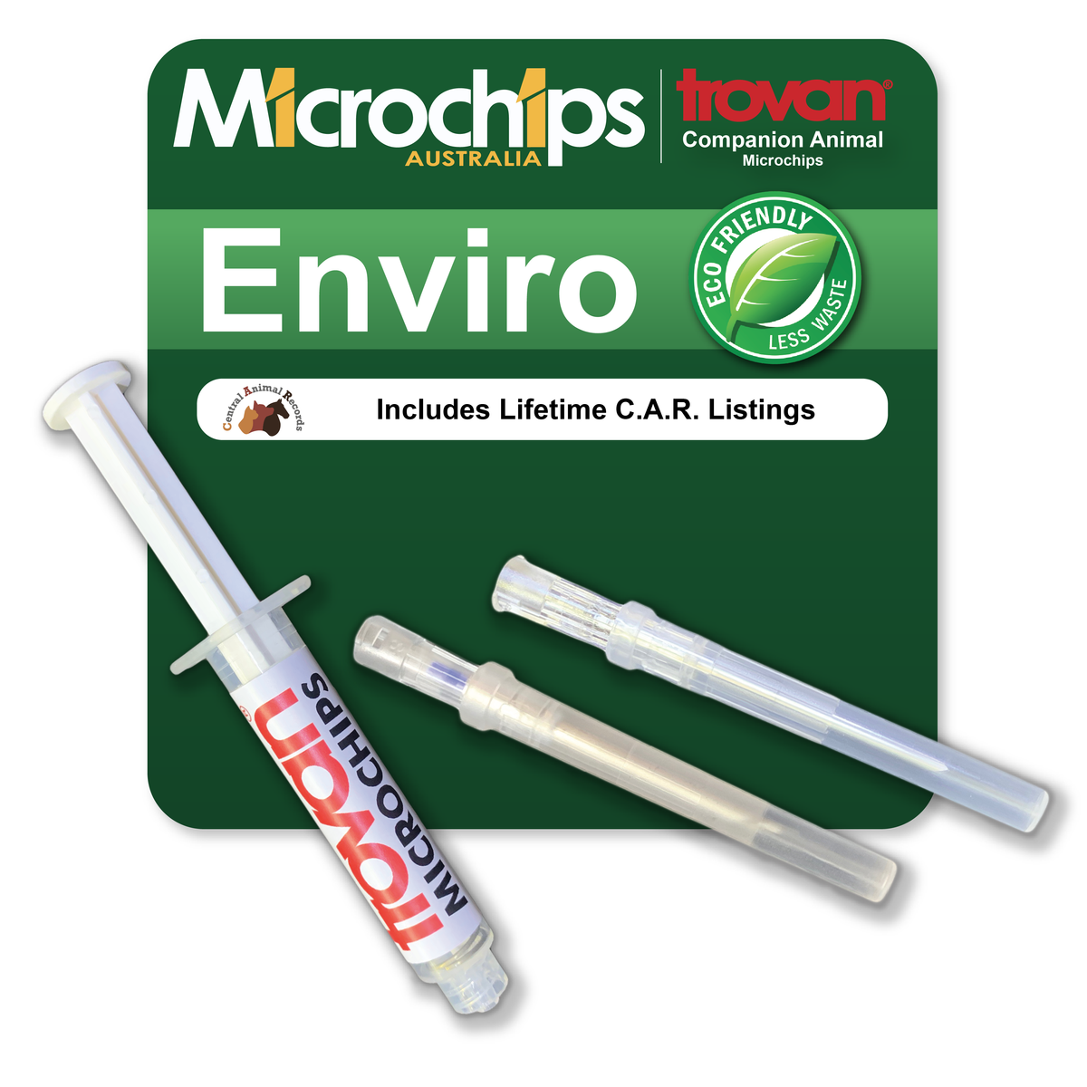 The Enviro Trovan Microchip (10-Pack) + Includes Prepaid Listing With C.A.R.