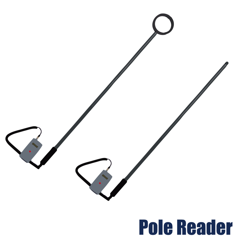 Trovan pocket microchip reader with 60cm or 100cm pole antenna for distance scanning wildlife and fisheries